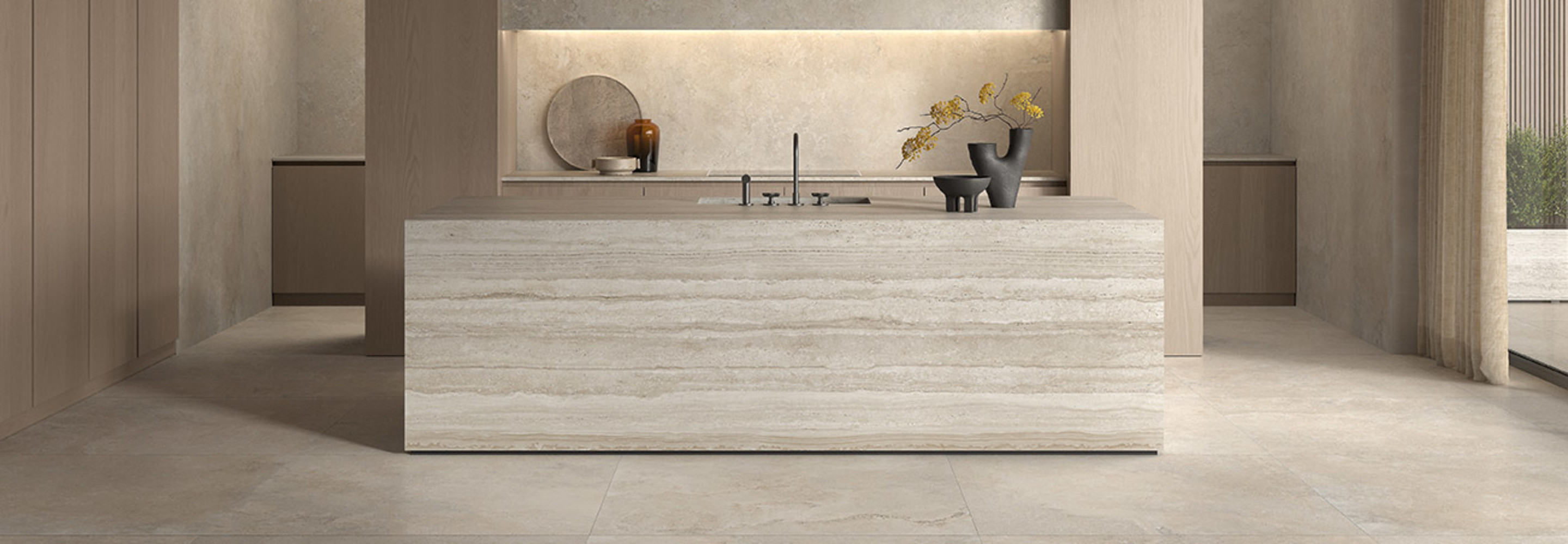 Travertin look tegels