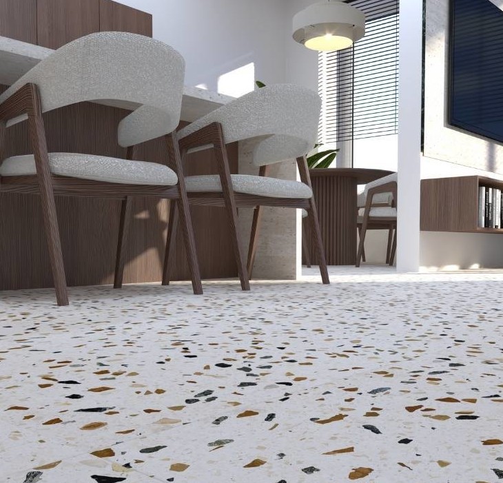 Speelse terrazzo look tegels