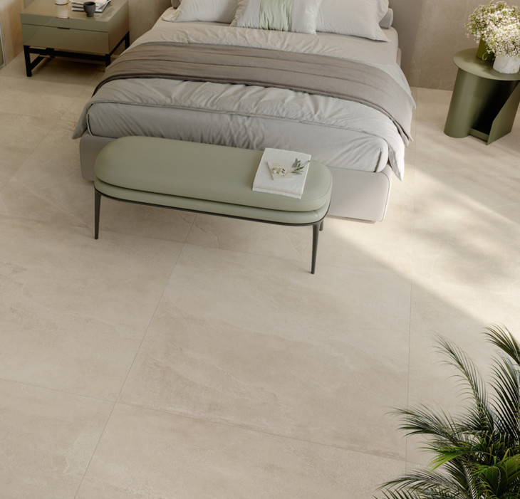 beige natuursteen look tegels