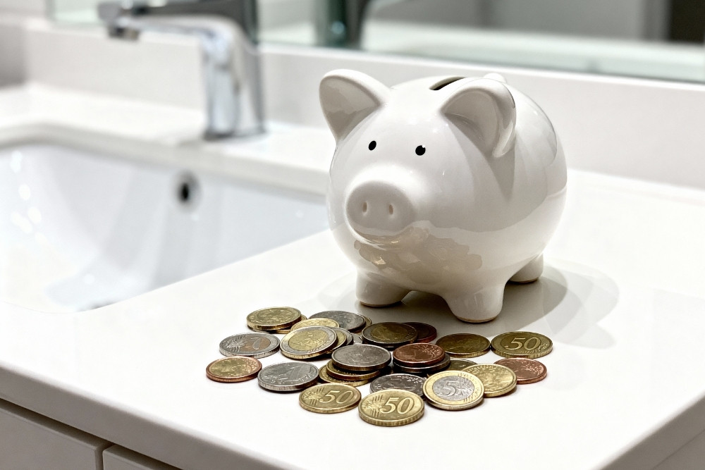 spaarpot op badmeubel